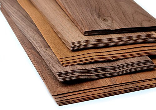 Unbekannt Nussbaum Holzfurnier, 4-5 Stück, 0,2qm, ca. 0,7mm stark, geeignet für Modellbau, Restaurierung, DIY, Intarsien, Schmuck