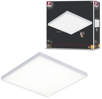 Paulmann 79821 LED Panel Velora eckig incl. 1x17 Watt 3-Step-Dim dimmbar Deckenlampe Weiß matt Lichtpanel Metall Deckenlicht 3000 K