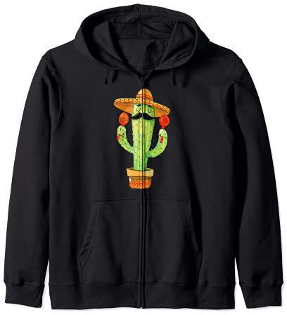 Cactus Maracas Musique Mexicaine Fiesta Percussion Sweat à Capuche