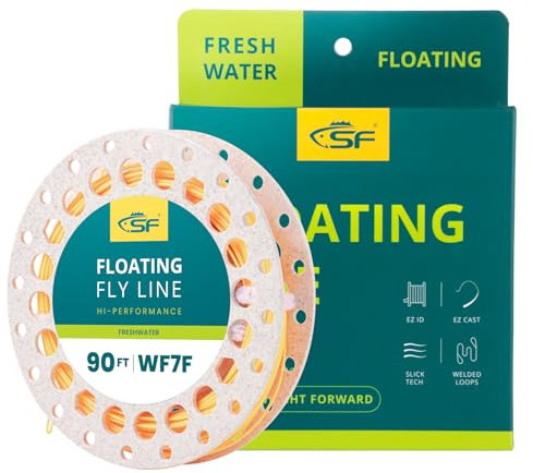 SF Fliegenfischen Schnur Schwimmend mit geschweißten Schlaufengewicht-Vorwärtsfliegenschnüren #Orange 90FT WF7F