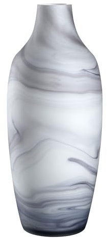 Leonardo Poesia Bodenvase, handgefertigte Deko-Vase in Marmoroptik, bauchige Blumen-Vase für Pampagras Trockenblumen, Höhe 40 cm, 5,3l, 076437
