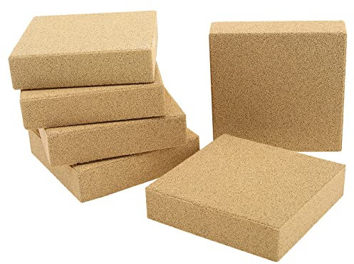 RealPlus Aquarium Filter Media Bio Ceramic Brick Bio Filter Media for Marine and Freshwater Aquarium Canister Filter Pond Fish Tank, 6 Pack (4 x 4 x 1)
