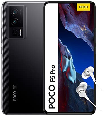 POCO F5 Pro 5G - Smartphone de 8+256GB, Pantalla de 6.67” 120Hz WQHD+ AMOLED, Snapdragon 8+ Gen 1, Triple Camara 64MP con OIS , 5160mAh, NFC, Negro (Versión ES + 3 años de garantía)