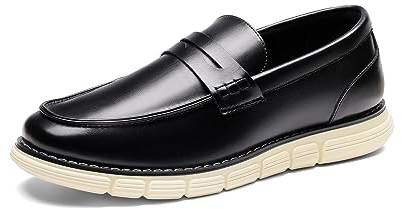 Bruno Marc Men's Casual Dress Shoes Penny Loafers | Enhanced Comfort Slip on Supple PU Upper Sponge Insole Micro Arch Support Lightweight Daily Casual Formal Driving Travel