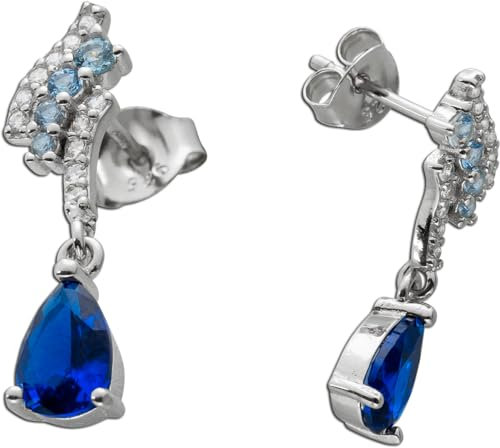 Ch.Abramowicz Ohrhänger Silber 925 blaue Zirkonia