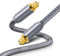 DTECH Toslink Digital Optical Audio Cable 3ft for Soundbar TV Receiver Home Theater SPDIF 5.1 7.1 Surround Sound System Stereo Speaker DVD CD Xbox/PS4, Copper Shell, Braided Jacket, 3 Feet, Grey