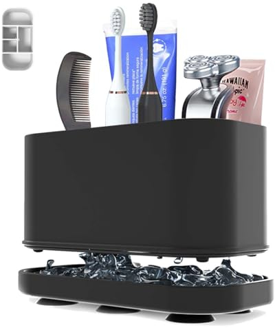 Zahnbürstenhalter Badezimmer Organizer Silikon, Zahnbürstenhalter mit 5-Zahnbürstenfach, mit Saugnapf, EIN multifunktionaler Zahnbürstenhalter passend für Badezimmer und Küchen