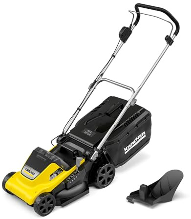 Kärcher batteridriven gräsklippare LMO 4-18 Dual, idealisk för gräsmattor upp till 450m2, klippdiameter: 37cm, motor: 36V, gräsuppsamlare: 40l, kan användas med 2 Kärcher batterier, batterier ingår ej