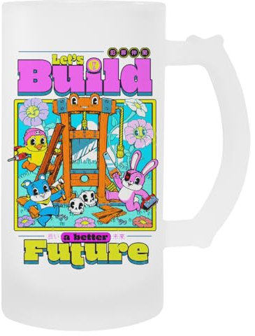 MAGITONE Lets Build A Better Future Glas-Bierbecher Mit Henkel