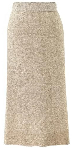 ebossy Women's Winter Warm High Waist Side Slit Wool Blend Long Skirts Rib Knit Stretchy Bodycon Pencil Skirt (Small, Oatmeal)