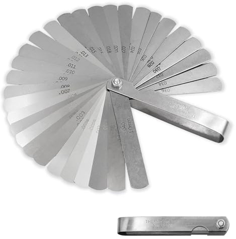 32 lame in acciaio inox, con doppia marcatura metrica e strumento di misurazione imperiale, calibro di misurazione, valvola in acciaio feeler, calibro flessibile per misurazione, larghezza gap,