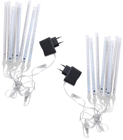 Uonlytech Led Meteorschauer Regen Lichter 20cm Außenbeleuchtung 8 Röhren 144 Led Warmweiß Pvc Garten Party Weihnachten