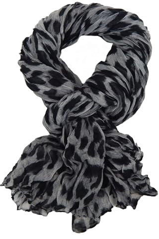 Ella Jonte leichter Schal Leopard beige grau oder braun Animalprint Damenschal