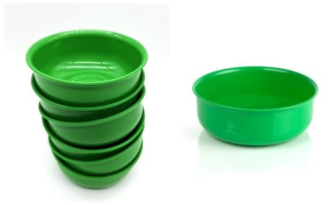Kimmel Lot de 6 bols de 10 cm - Vert - Pour compote, dessert, céréales, fête, camping - En plastique