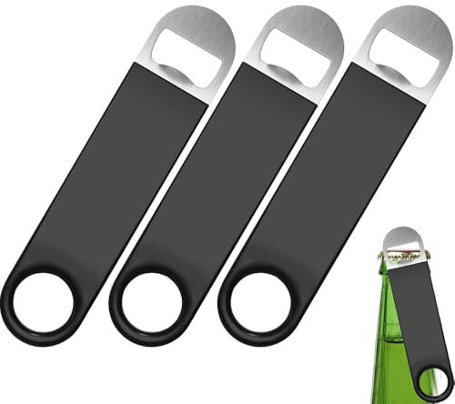 KOZOY Abridor de botellas de acero inoxidable, 2 unidades, 17,8 cm de largo, abridor de botellas de cerveza para cocina, bar, restaurante, abrebotellas