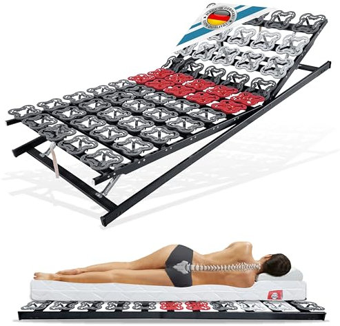Matratzen Perfekt Tellerlattenrost 120x200 cm 12,5 cm Höhe Terra Med T-Flex 5 Zonen 55 Tellermodule bis 200 kg belastbar mit Härteverstellung