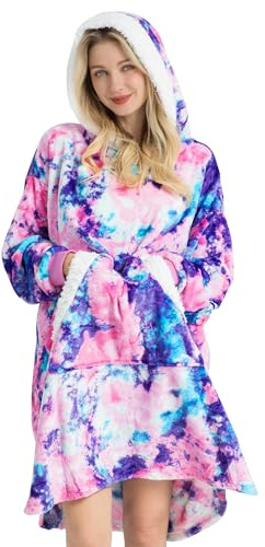 Winthome Light and Soft Blanket Hoodie for Women Men Adults Teens, Oversized Fleece Hoodie, One Size Fits All