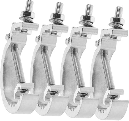 Abaodam 4pcs Heavy Duty 17mm Wide Stage Lighting Clamps Protective Truss Hooks for Par Light and Dj Light Hanging, Metal Lamp Hanging Hardware for Theater and Event Fixtures