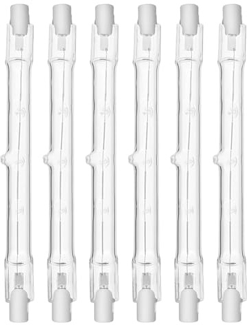 GEU 6 Pack R7S Halogen Bulb Dimmable 118mm 230W 2700K Warm White Linear Light Bulbs 220-240V Security Light Bulb R7s Linear Halogen Bulbs for Ceiling Lights Floodlight Outdoor Work Lighting
