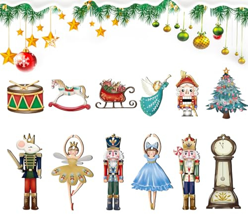 Decorazioni Per L'albero Di Natale A Tema Schiaccianoci, Schiaccianoci Appendibili Di,Decorazione Da Appendere Per Albero Di Natale In Legno 12X | Ornamento Decorativo, Arredamento S