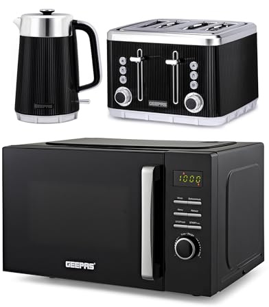 GEEPAS 23L Digital Microwave Oven, Kettle & Toaster Kitchen Combo Set (Kitchen Combo Set 1)