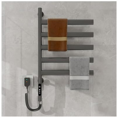 HGTRH Radiator Towel Rail, Electric Towel Rail Towel Warmer Radiator Towel Rail Hanger Towel Warmers for Bathroom Electric Towel Radiator Grey