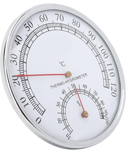 Generic Termómetro de Sauna Higrómetro de Esfera Transparente para una Medición Precisa de la Temperatura en la Sala de Sauna 4,7 X 1,2 Pulgadas