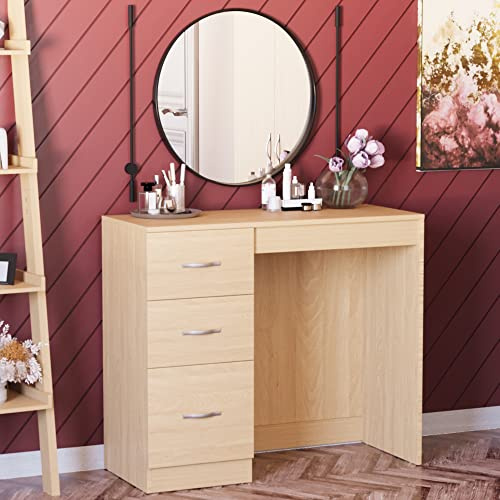Vida Designs Schminktisch mit 3 Schubladen, Make-up-Schreibtisch, Riano, Schlafzimmermöbel (Kiefer)