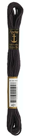 Anchor Mattstickgarn, 4335000-00401, Farbe:anthrazit, Stickgarne