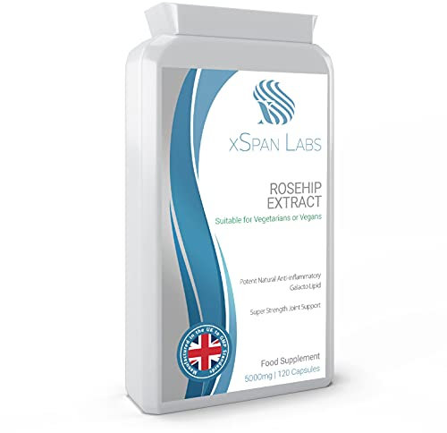 Rosehip 5000mg 120 Capsules- High Strength 250mg 20:1 Extract Rich in Vitamin A, C & E, Carotenoids, Beta-Carotene, Lutein, Lycopene, Polyphenols and Flavonoids