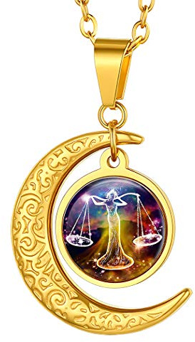Suplight Unisex 12 Sternzeichen Collier personalisiert Edelstahl Runde Sternbilder Anhänger Halskette Name Gravur Münzenkette Horoskop Tierkreis Schmuck Geschenk für Damen Herren Jungen Mädchen