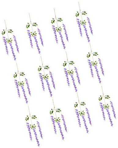 Cabilock 12st Künstliche Glyzinienblüte Glyzinienzweige Glyzinienblumendekoration Künstliche Glyzinien-hängeblume Seidenpflanzen Hängend Falsche Glyzinienblume Violett Seidenmaterial
