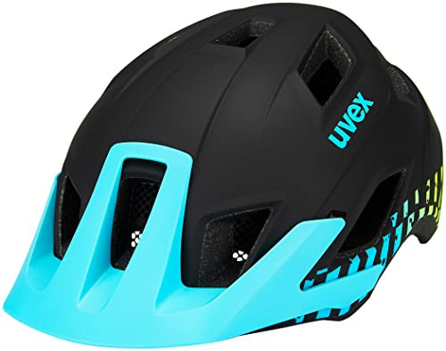 uvex access - leichter MTB-Helm für Damen und Herren - individuelle Größenanpassung - optimierte Belüftung - black aqua lime matt - 52-57 cm