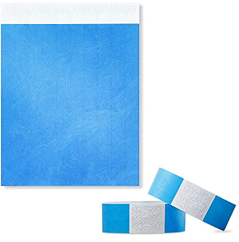 100 Pezzi Braccialetti d'ingresso, Braccialetti di identificazione Impermeabili per il Controllo e la Sicurezza Durante gli Eventi 19 x 255 mm (Blu)