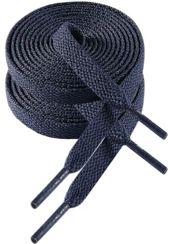 VSUDO 120 cm Lacci Scarpe Blu Scuro Piatti da Ginnastica, Navy Blue Shoelace for Sneakers, Larghi 8mm Stringhe Scarpe Sportive di Ricambio (1 Paio-Blu Navy-120cm)