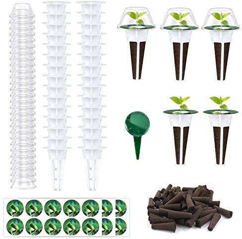 121pcs Seed Pod Kit for Aerogarden hydroponics: 30 sets with Grow Sponges, Baskets, Domes, Labels & 1 Dispenser
