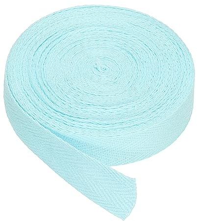 PATIKIL Baumwollband Baumwolle Gurtband 20mm x 9m, Schrägband Baumwoll Nahtband Köperband Saumband Einfassband Stoffband Webband zum Nähen für DIY Basteln Stricken Verpackungen, Hellblau