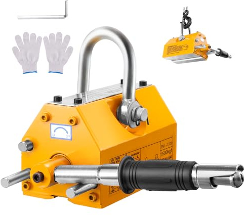 VEVOR Permanente Magnetic Lifting with Release, 880 lbs/400 kg Heavy Duty Magnet, factor de seguridad 2,5, Neodymium & Steel for Hoist, Shop Crane, Block, Junta Levantamiento Plate Steel