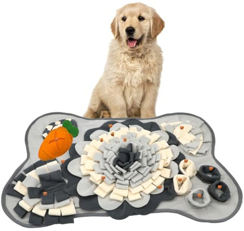 Idota Schnüffelteppich für Hunde und Katzen - Trainingsmatte mit Karottenspielzeug, Waschbar