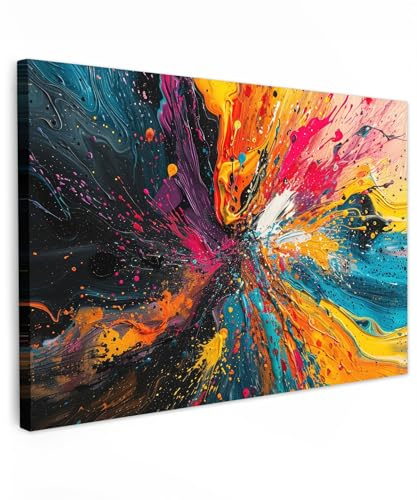 MuchoWow© Wandbilder Groß XXL Wohnzimmer Wanddeko Schlafzimmer Zimmerdeko | 120x80 cm - Wandgemälde Zimmer Deko auf Wand Dekoration Wall Art Bunt - Farben - Farbe - Muster