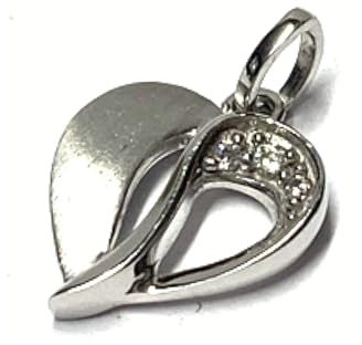 Anhänger 333/- Weißgold Herz Herzanhänger Zirkonia Kettenanhänger Liebe