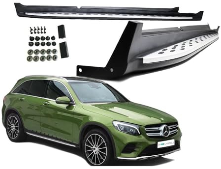 2PCS Auto Trittbretter Seitenschweller für GLC X253 + Coupe C253 2015-2019,Auto Anticrash Seitenpedale Schweller Seitenschweller Schutz Zubehör