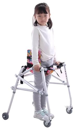 Joyfitness Leichter Aluminium-Rollator mit höhenverstellbarem, mobilem Gehhilfe-Rollator mit 4 Rädern und Sitz, Gehhilfe FüR Behinderte Kinder