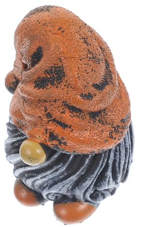 FUNOMOCYA Miniature GNOME Figurine Décoration De Jardin Résine Nain De Jardin Orange pour Noël Ornement Extérieur Charmant