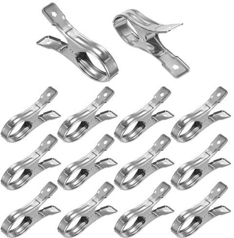 M METERXITY 18-Pack Greenhouse Clamps, Stainless Steel Greenhouse Film Clamps Shading Net Rod Clip Max Dia 4.72 Inch for Garden Net/Row Cover/Greenhouse Plastic Sheeting [Silver]