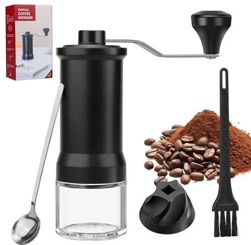 Samamoca Molinillo de Café Manual Ajustable, 30 Niveles, Molino Cónico de Cerámica de Alta Precisión, Portátil para Espresso, Moka, French Press, y Camping