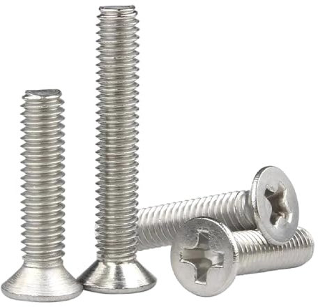 304 Edelstahl-Kreuzbolzen M1,2-M8 Kreuzschlitz-Senkkopfschraube, 10 Stück, 35mm x M2,5