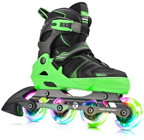 Kuxuan Skates Justerbara inlines för pojkar och flickor med lysande hjul, inlines för tonåringar för nybörjare och kvinnor