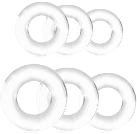 GNALIA Cock Ring 18 Pezzi 6 Dimensioni, Anello Pene Silicone Trasparente 1.3-2.5Cm Diametro Interno, Per Uomini Coppie Forte Erezione