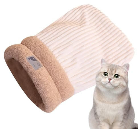 Cat Sleeping Bag, Cosy Cat Sleeping Bag, Partially Closed Design, Cuddly Cave for Winter, Autumn, Car, Travel, Home, Christmas